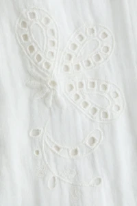 Muslin Blouse with Eyelet Embroidery