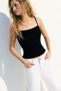 Lace-Trimmed Strappy Top