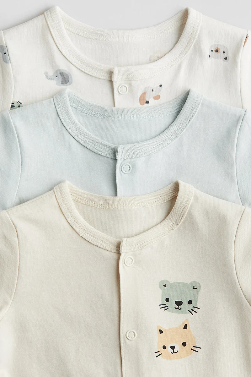 3-pack Cotton Pajama Jumpsuits