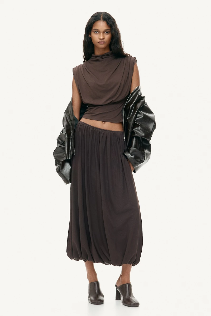 Haut à col cheminée en viscose