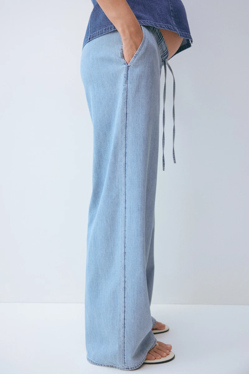 MAMA Denim Drawstring Pants