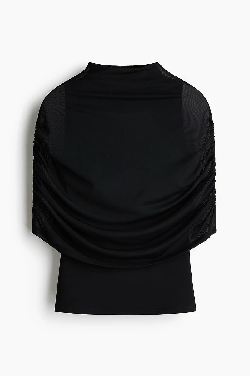Cape-Detail Jersey Top
