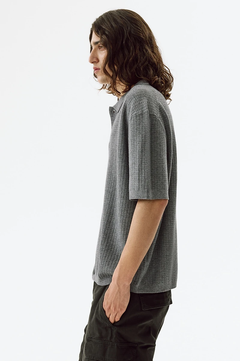 Regular-Fit Textured-Knit Shirt