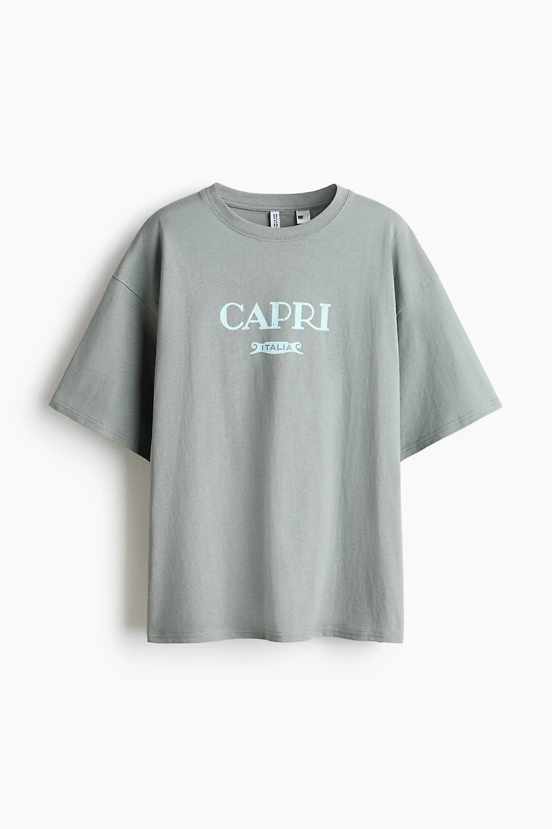 Oversized T-Shirt with Printed Motif