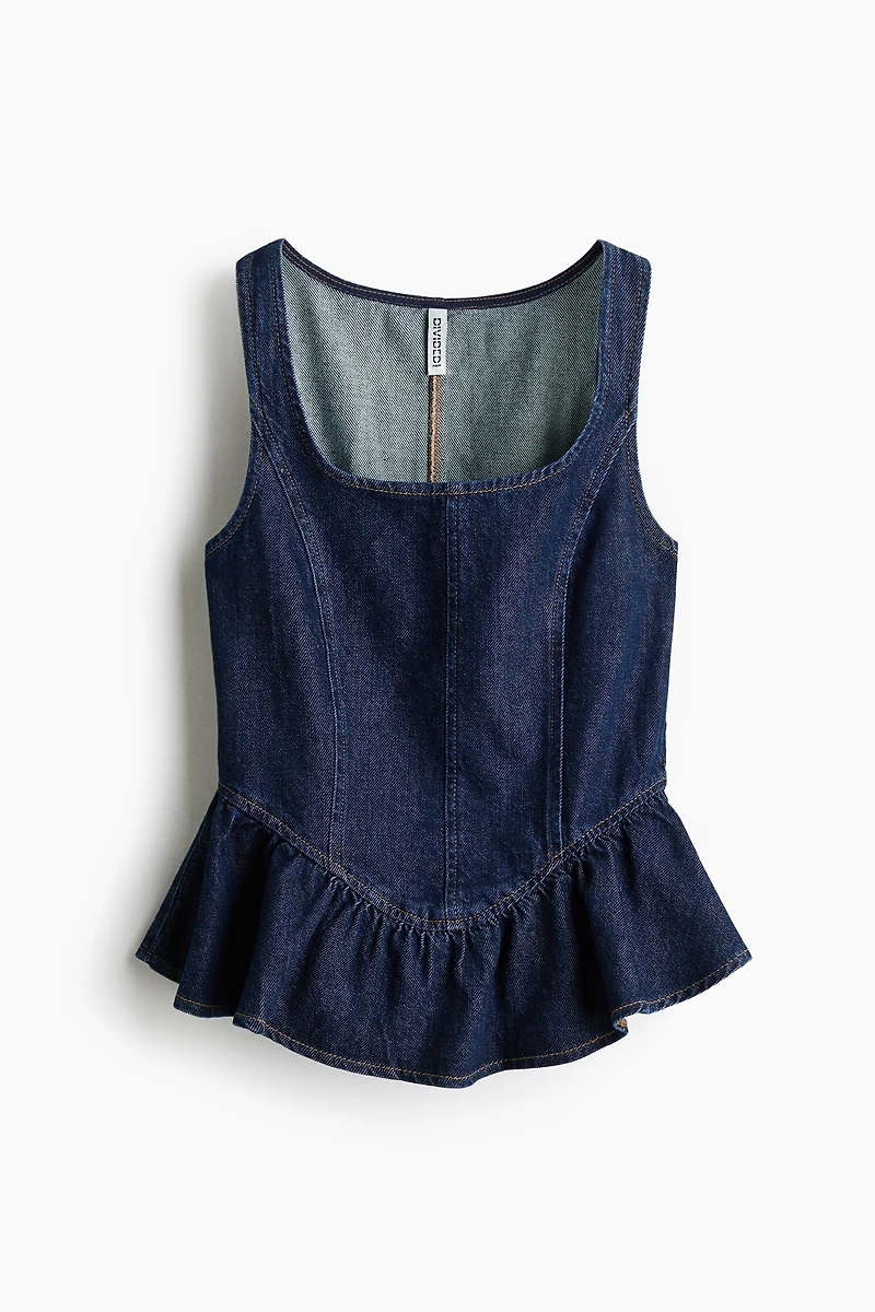 Denim Peplum Top