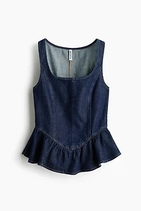 Denim Peplum Top