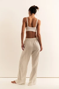 Wide-Leg Linen-Blend Pants