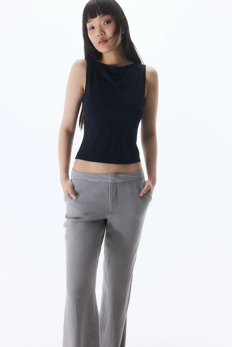Linen-Blend Dress Pants