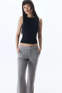 Linen-Blend Dress Pants