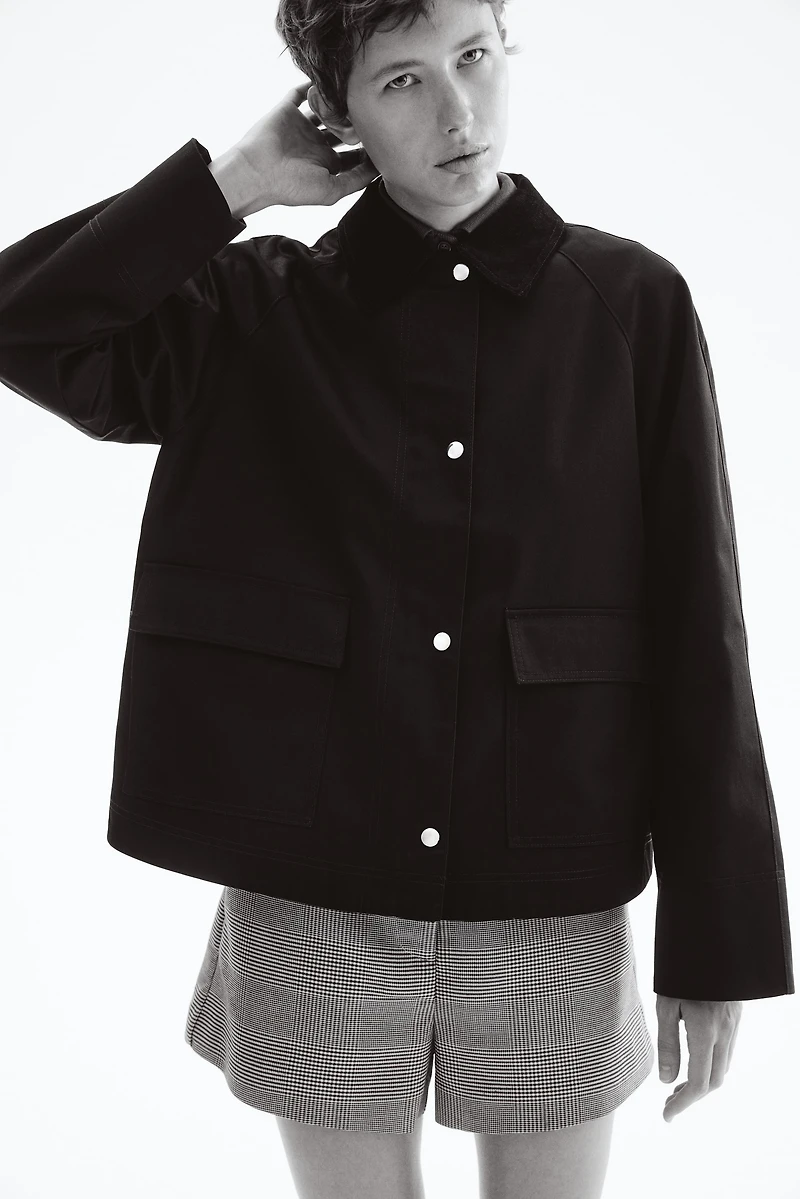 Jacket with Corduroy Collar
