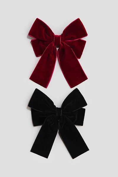 2-Pack Velvet-Bow Hair Clips
