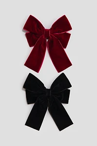 2-Pack Velvet-Bow Hair Clips