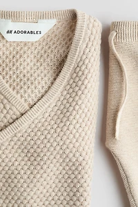 2-Piece Cotton Textured-Knit Set
