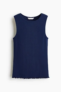 Pointelle-Knit Cotton Top