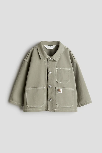 Veste-chemise en sergé de coton