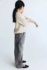 Wide Leg Paper-bag Jeans