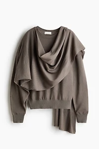 Cashmere-Blend Sweater with Scarf Detail