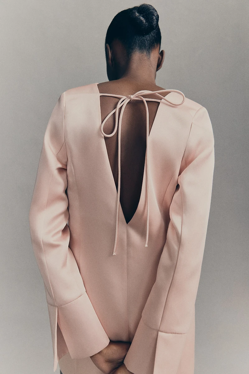 Satin Dress with Low-Cut Back