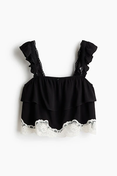 Haut de pyjama avec dentelle