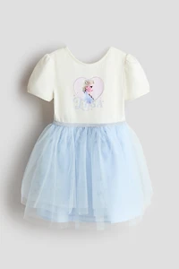 Printed Tulle-Skirt Dress