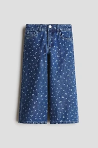 Wide-Leg Jeans with Motif