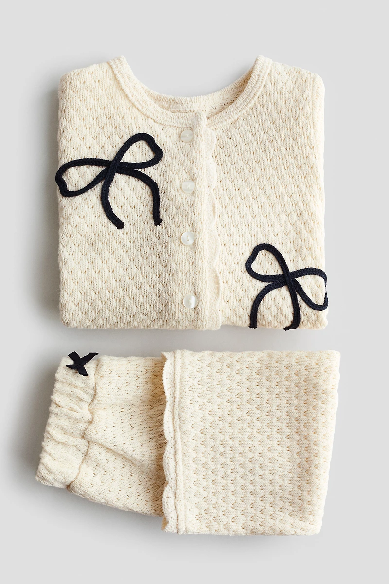 Ensemble 2 pièces en tricot pointelle