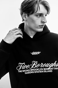 Loose-Fit Printed Hoodie