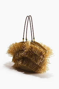 Fringed Straw Shopper