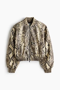 Blouson d'aviateur à imprimé peau de serpent
