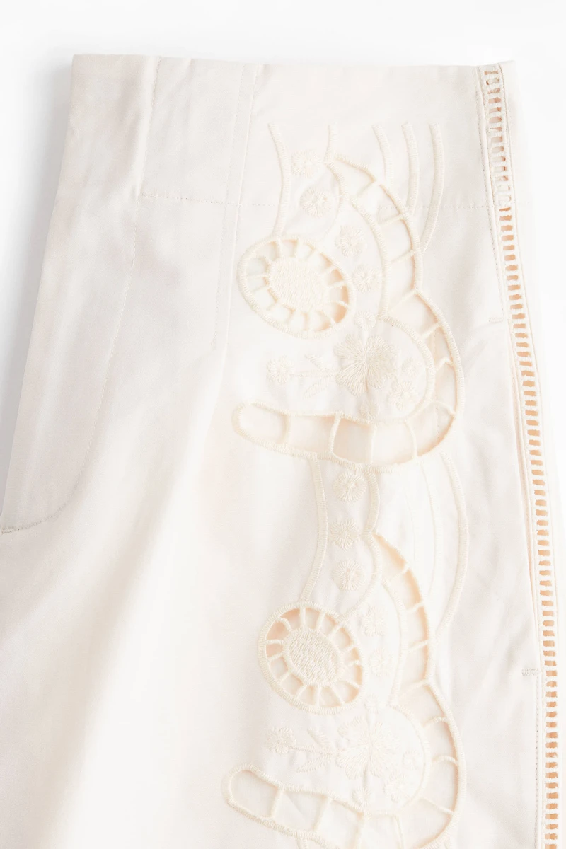 Eyelet-Embroidered Pants
