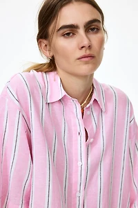 Oversized Linen-Blend Shirt