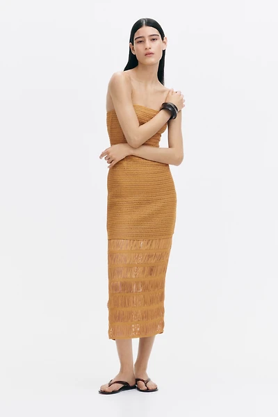 Crochet-Look Bandeau Dress