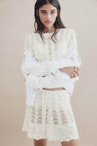 Jupe en tricot pointelle