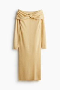 Fine-Knit Off-the-Shoulder Dress