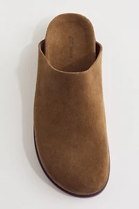 Suede Footbed Mules