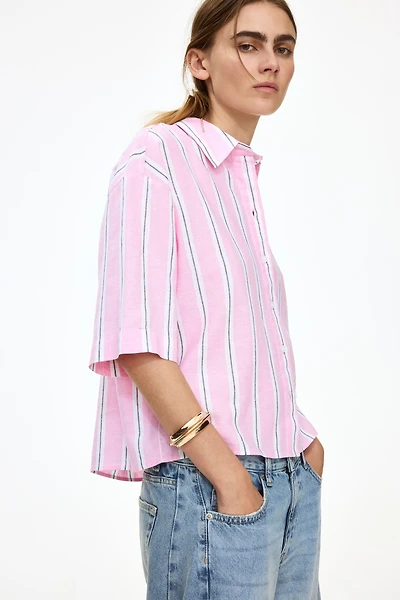 Oversized Linen-Blend Shirt