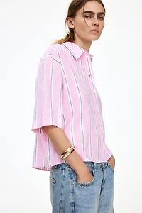 Oversized Linen-Blend Shirt