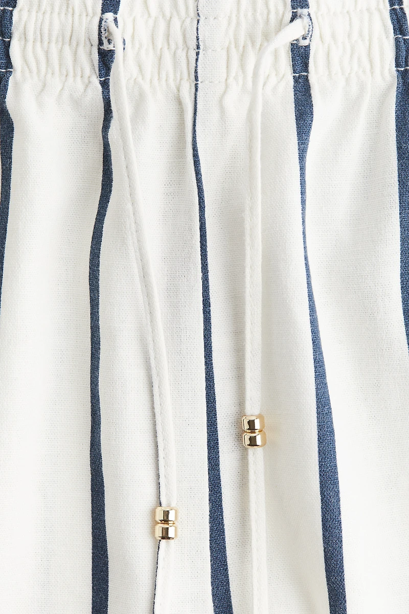 Linen-Blend Drawstring Shorts