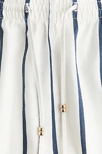 Linen-Blend Drawstring Shorts