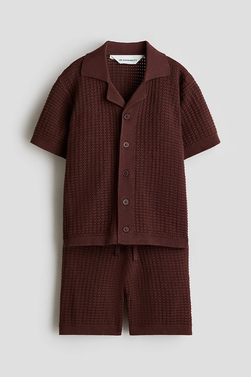 2-piece Pointelle-Knit Cotton Set