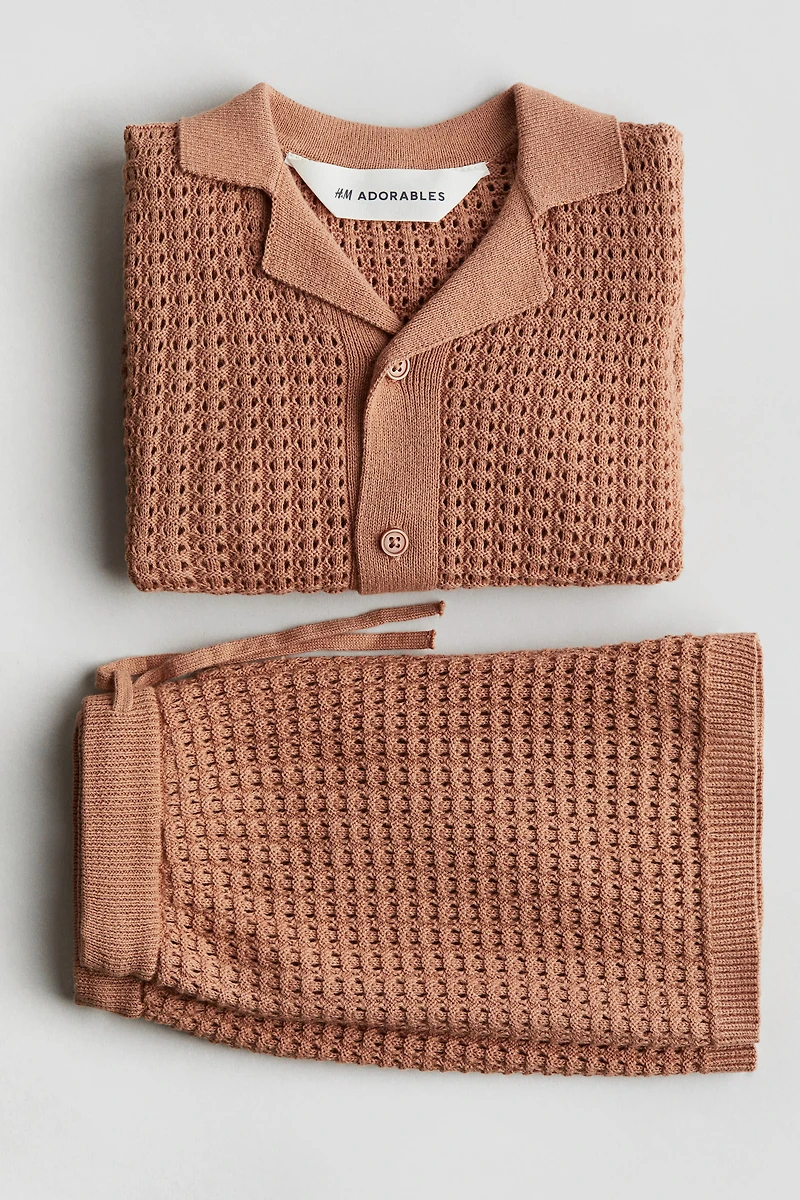 2-piece Pointelle-Knit Cotton Set