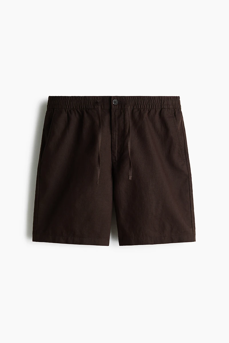 Regular-Fit Linen-Blend Shorts