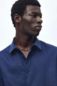 Chemise décontractée en lin mélangé