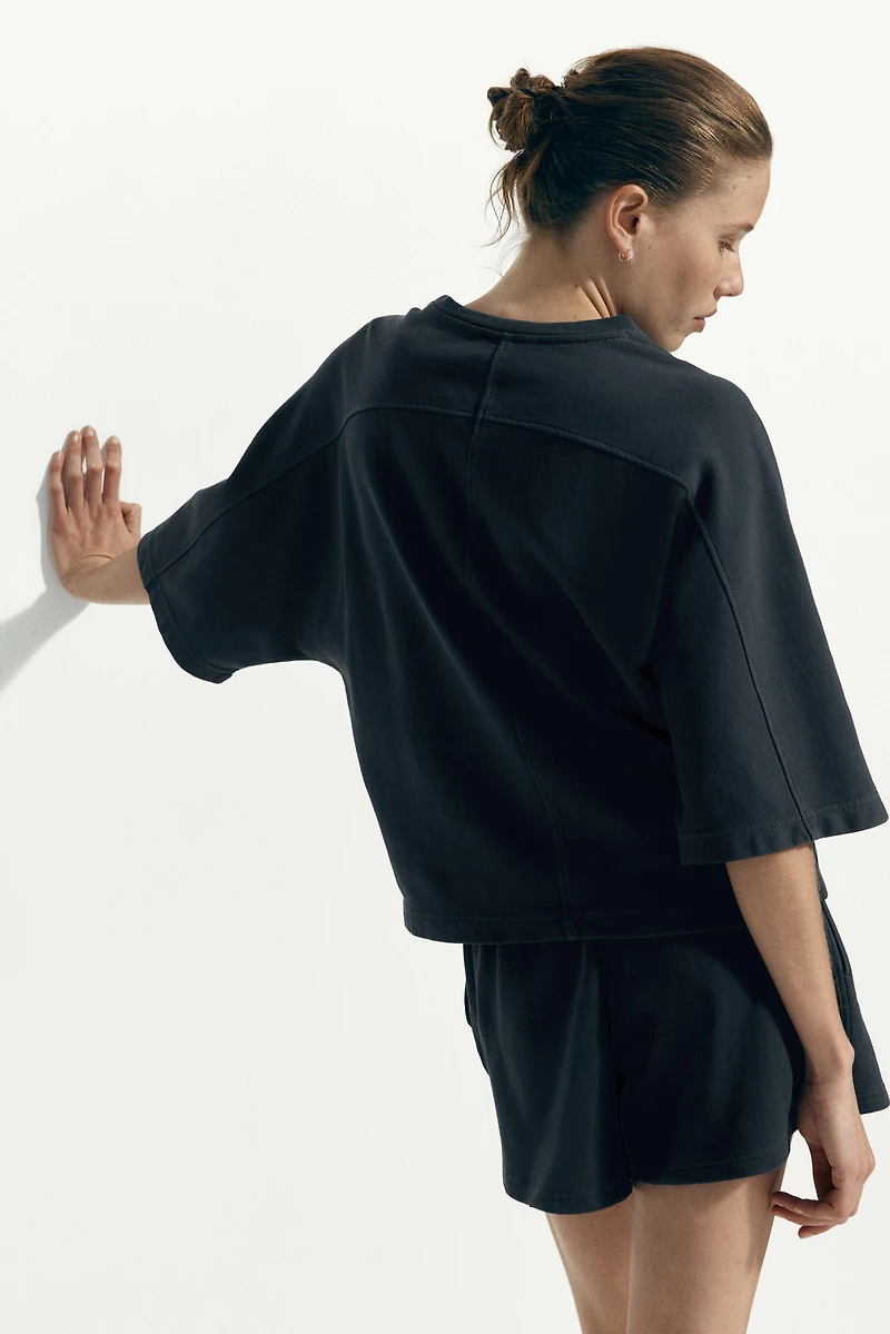 Short-Sleeved Cotton Sweatshirt