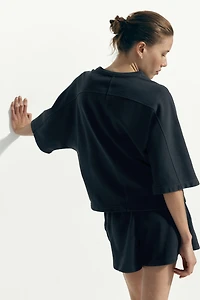 Short-Sleeved Cotton Sweatshirt
