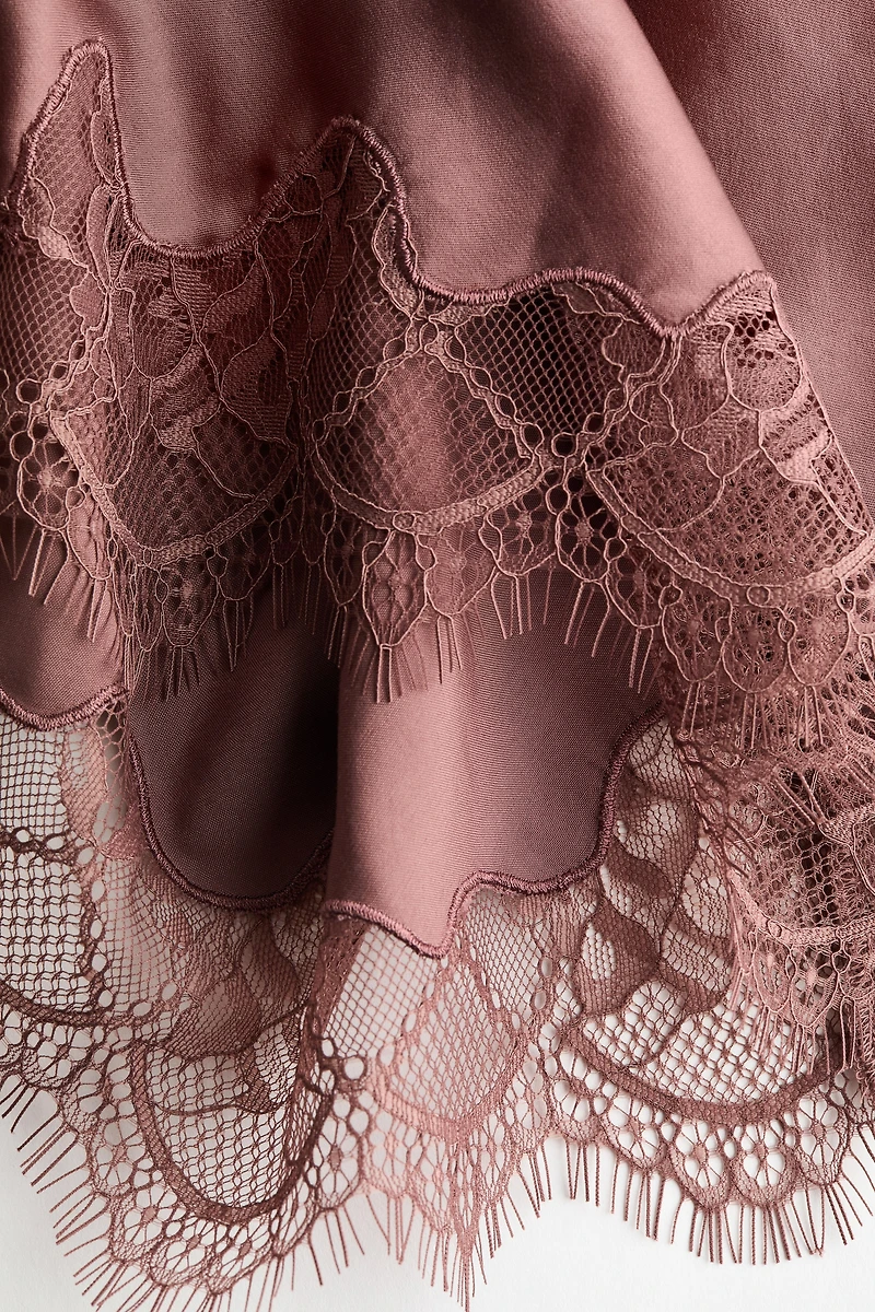 MAMA Lace-Trimmed Slip Skirt