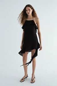 Flounced Halterneck Dress