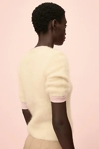 Knitted mohair-blend T-shirt