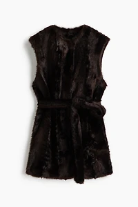 Veste sans manches avec ceinture à nouer