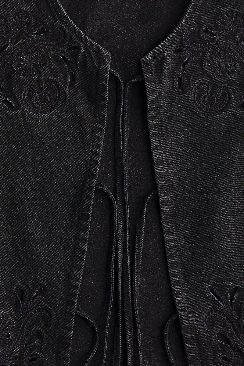 Tie-Front Denim Vest
